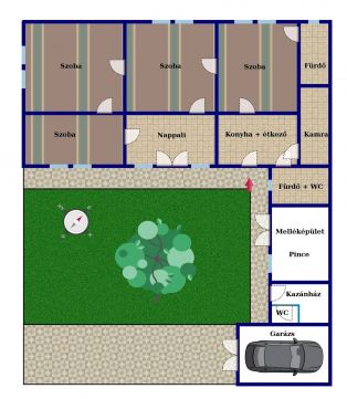 Eladó Ház 6100 Kiskunfélegyháza 138 m2-es nappali + 4 szobás családi ház 448 m2-es telken, garázzsal, melléképületekkel és pincével