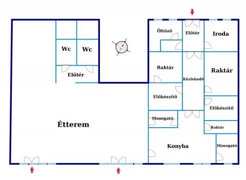 Eladó Üzlethelyiség 6000 Kecskemét Frekventált helyen nagy üvegportálos,168 m2-es üzlethelyiség eladó!