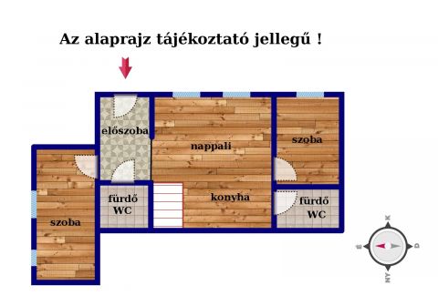 Eladó Lakás 1067 Budapest 6. kerület berendezett lakás, álló galériás, 3 szobás, duplakomfort