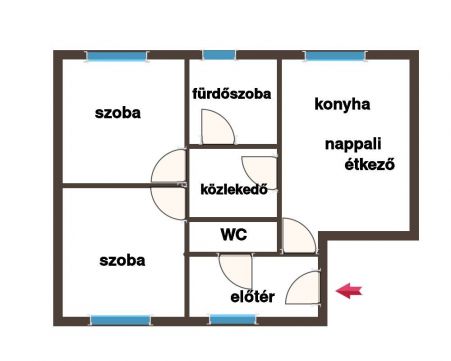Eladó Lakás 1082 Budapest 8. kerület Nap utcában, új építésű, emekleti, 3 szobás , kertre néző!