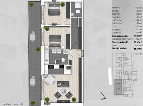 Eladó Lakás 1131 Budapest 13. kerület , Új fejlesztés Angyalföld kedvelt részén
